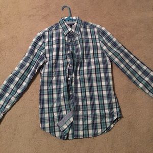 Banana Republic Men's Button Up Green and Blue