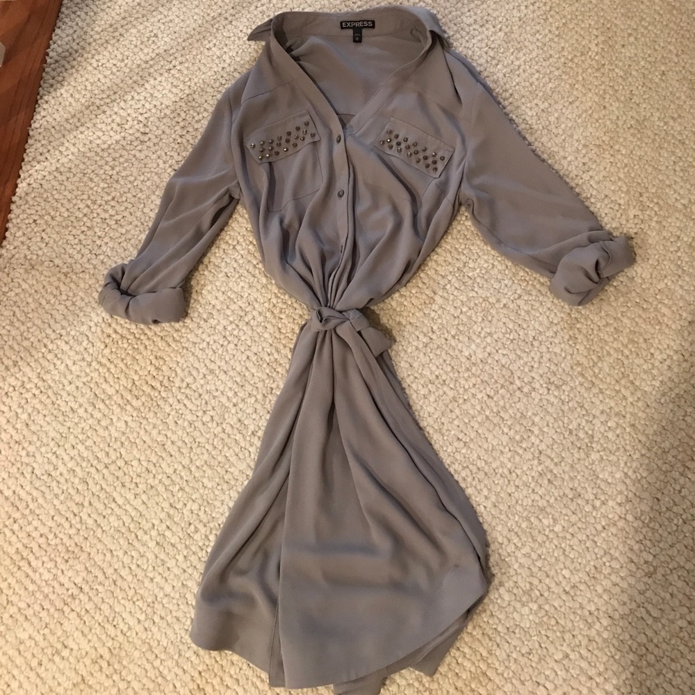 Grey tie dress