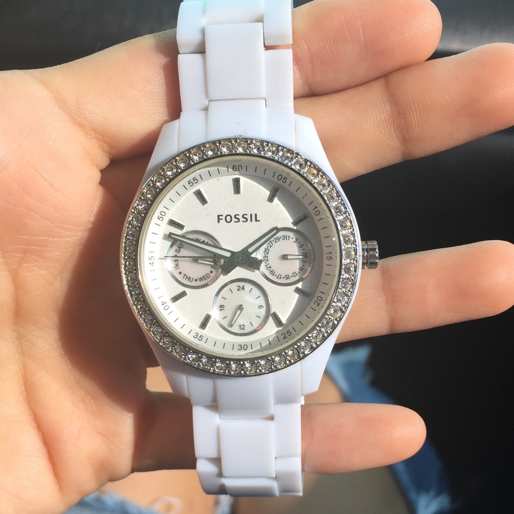 White FOSSIL ceramic watch