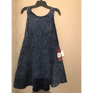 Denim Skater dress with deep V on back
