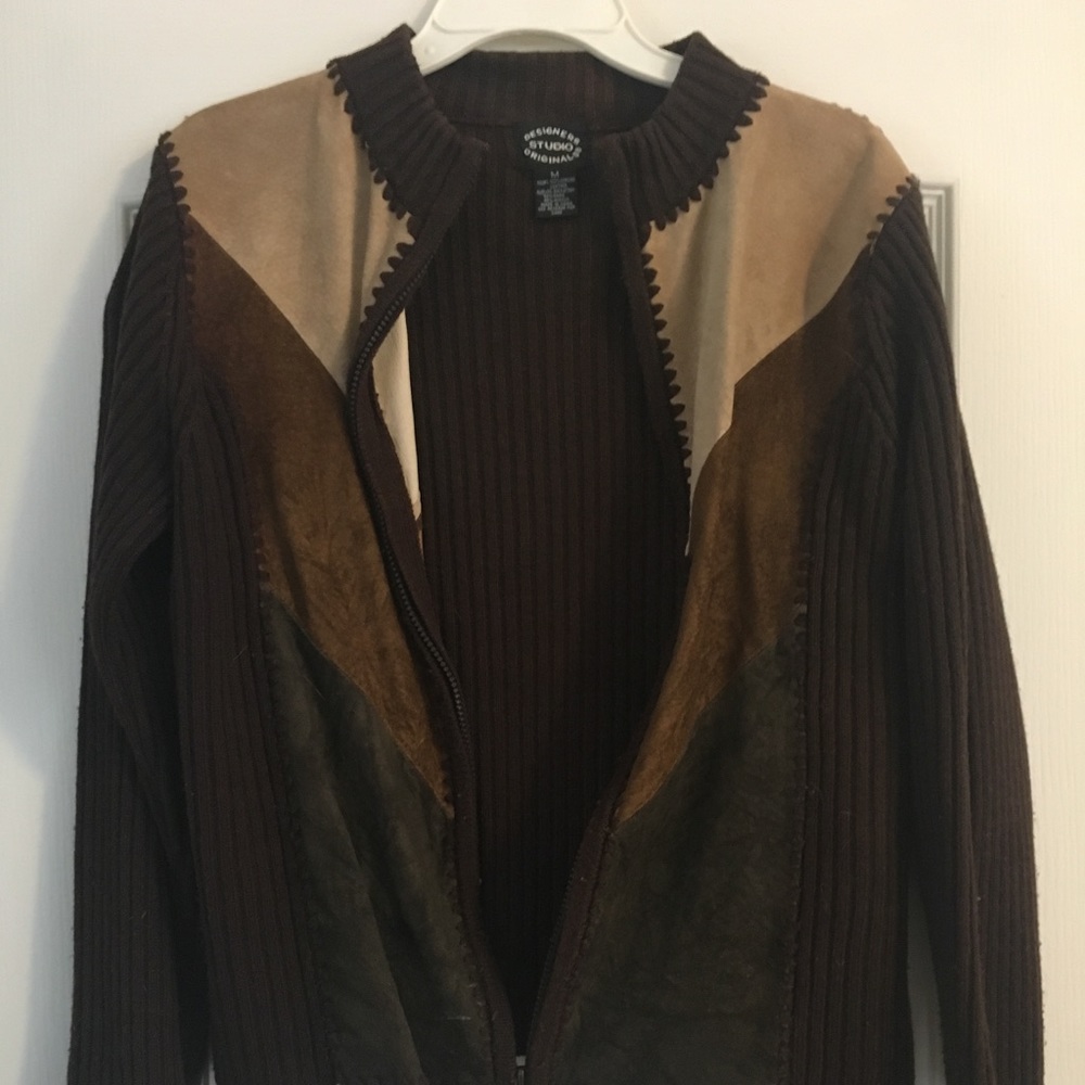 Designers studio originals zip up sweater top