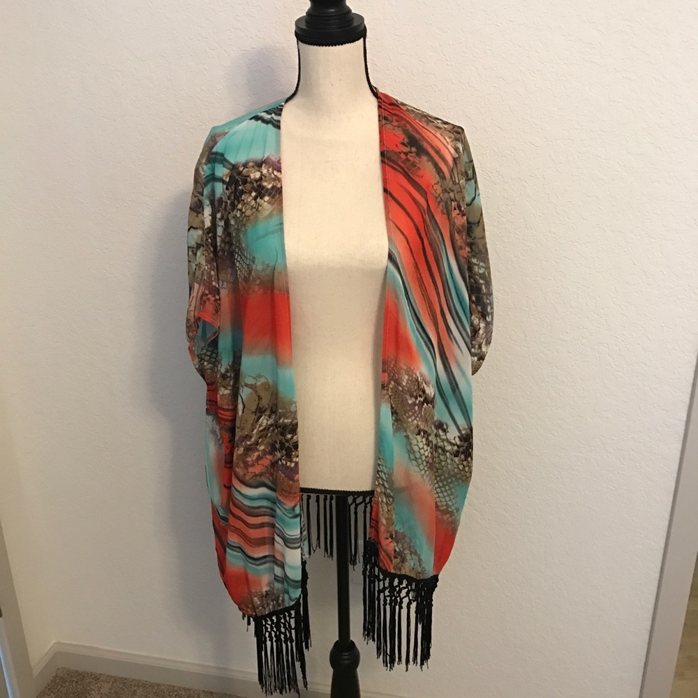 MULTI COLOR LONG COVER UP! BEAUTIFUL!!