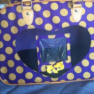 Purple and yellow dog bag