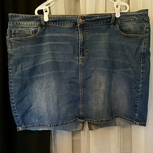 Knee length denim skirt