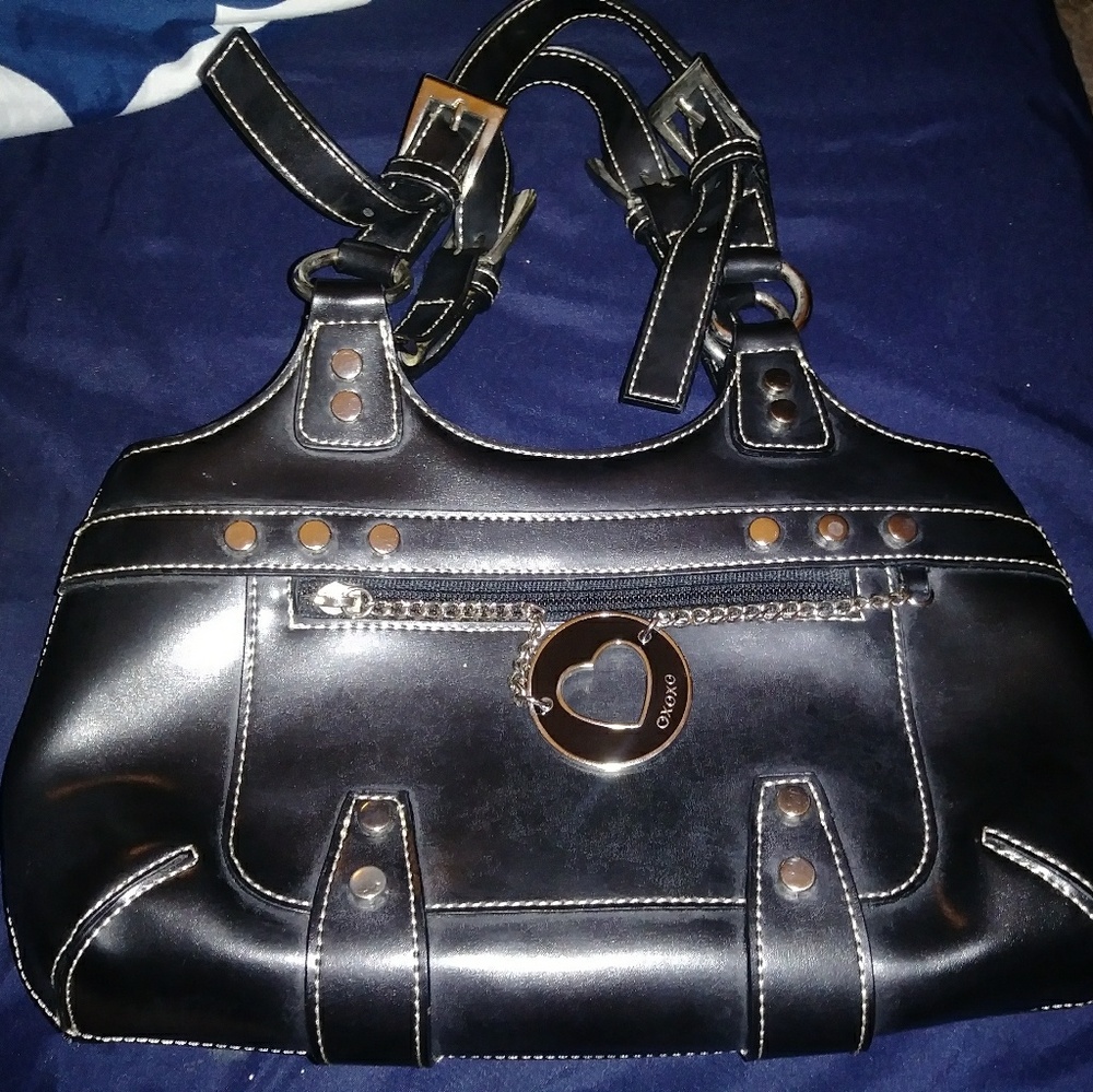 Black leather purse