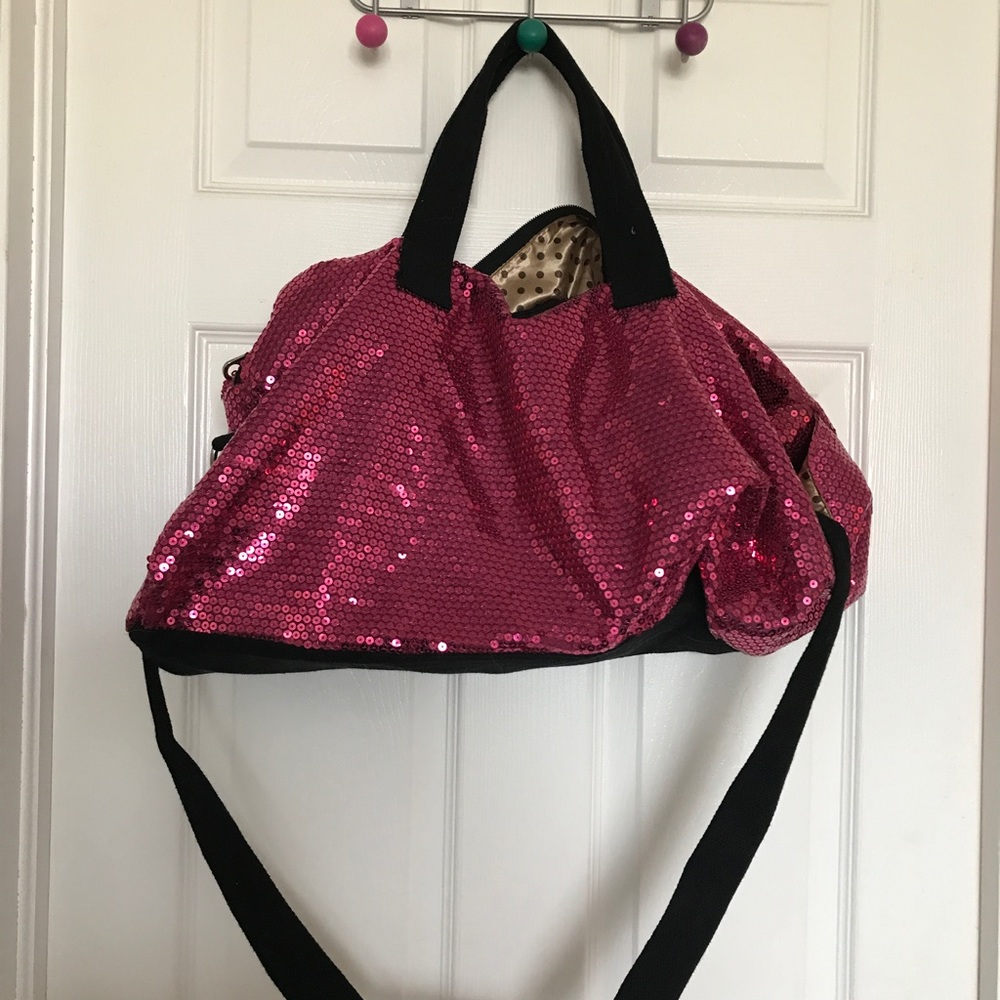 Large Pink Sequin Weekender Bag