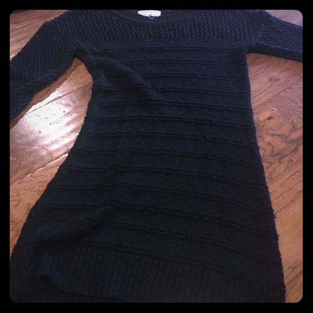 Pink Rose Black Sweater