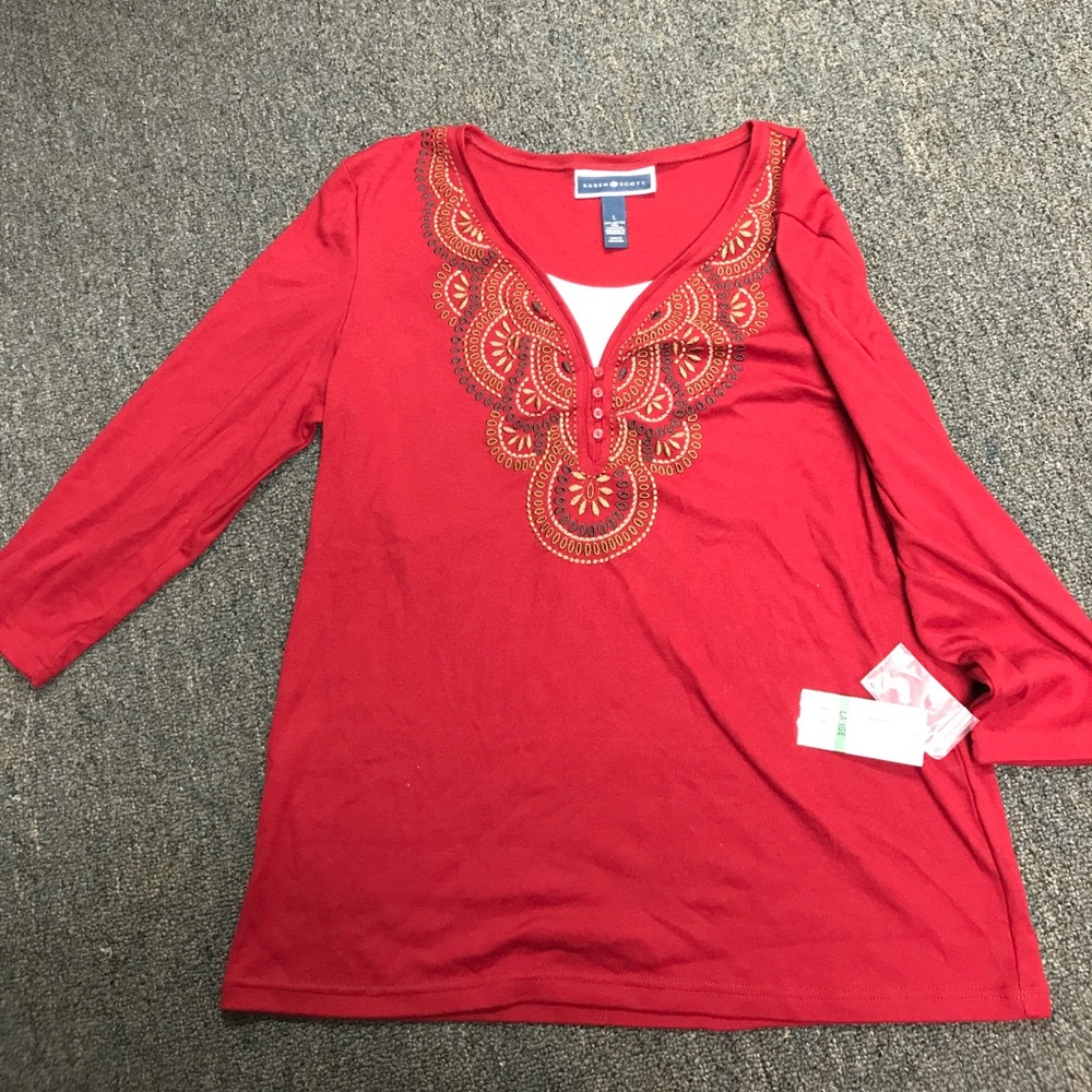 Long sleeve, wine colored blouse top pattern