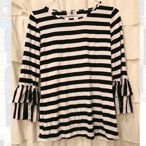 Striped Ruffle Dainty Jewells top