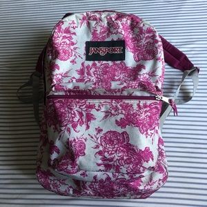 Limited Edition pink floral Jansport backpack