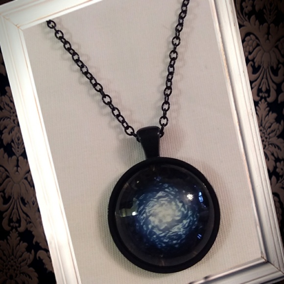 Glow in the dark star gates portal cabochon neckla - Picture 2 of 5