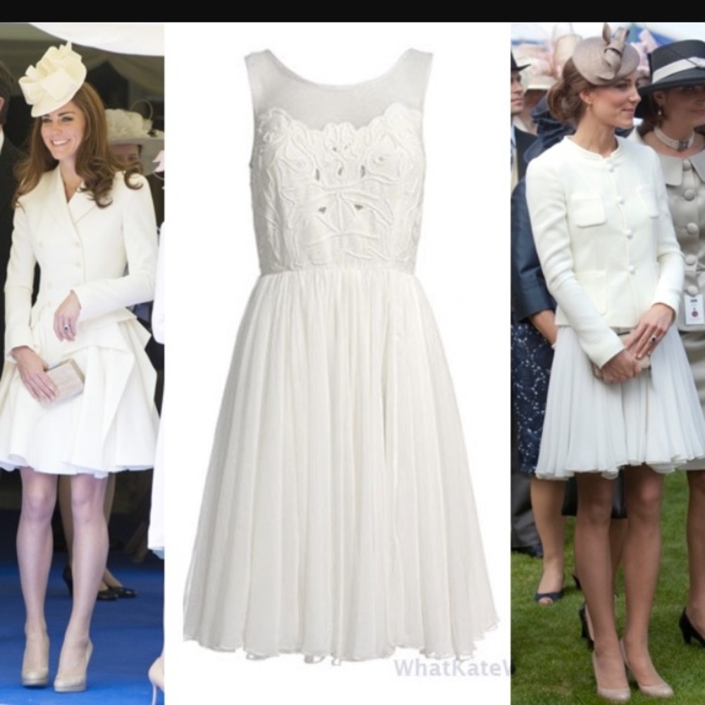Reissue White Chiffon Dress ASO Kate Middleton