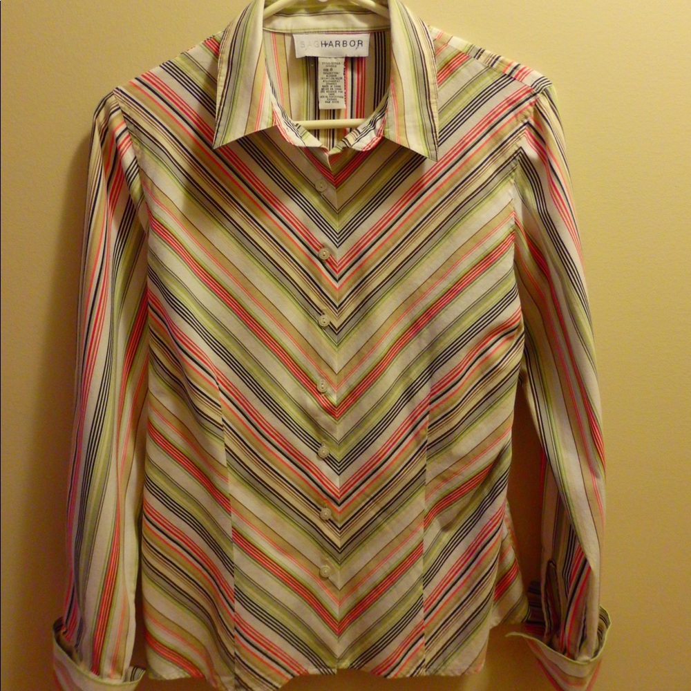 Sag Harbor striped long-sleeved blouse
