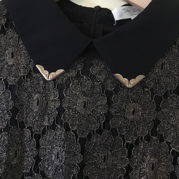 ASOS The Style Gold and Black Lace Collared Dress - Picture 3 of 4