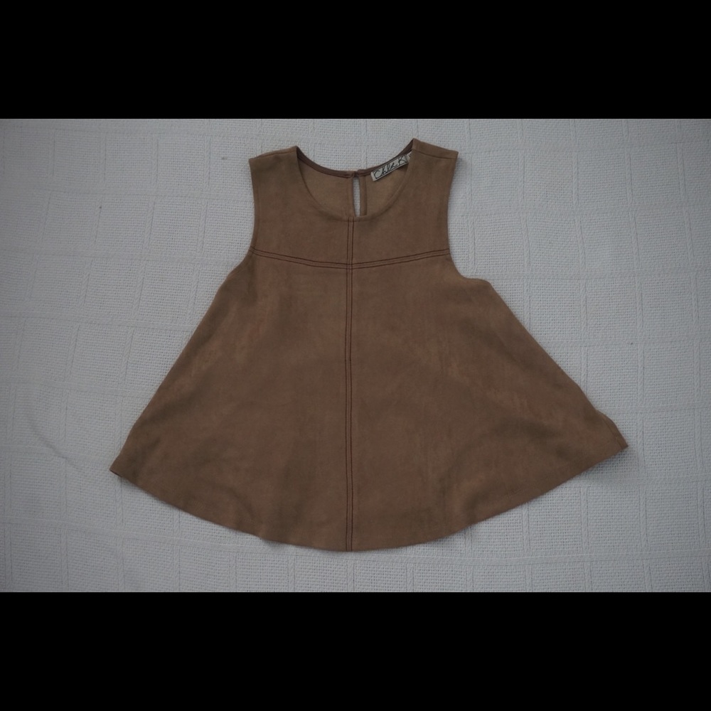 | CHLOE K | suede tank w/ maroon stitching