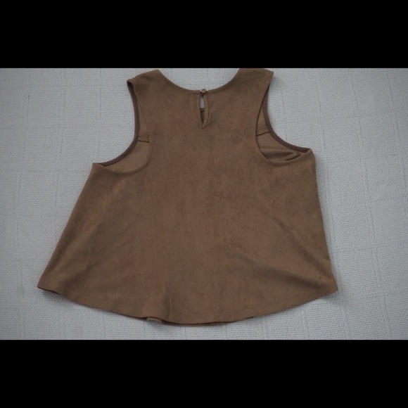 | CHLOE K | suede tank w/ maroon stitching - Picture 2 of 4