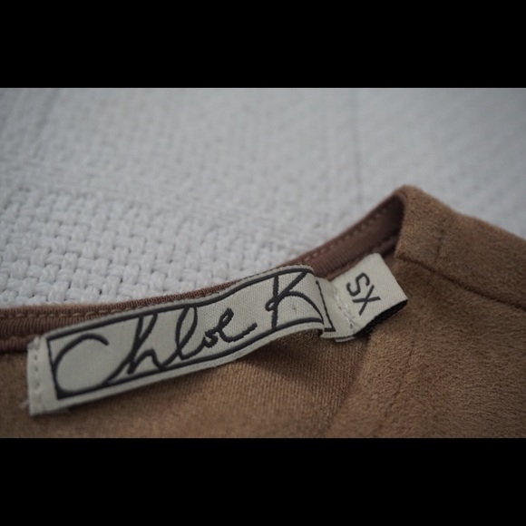 | CHLOE K | suede tank w/ maroon stitching - Picture 3 of 4