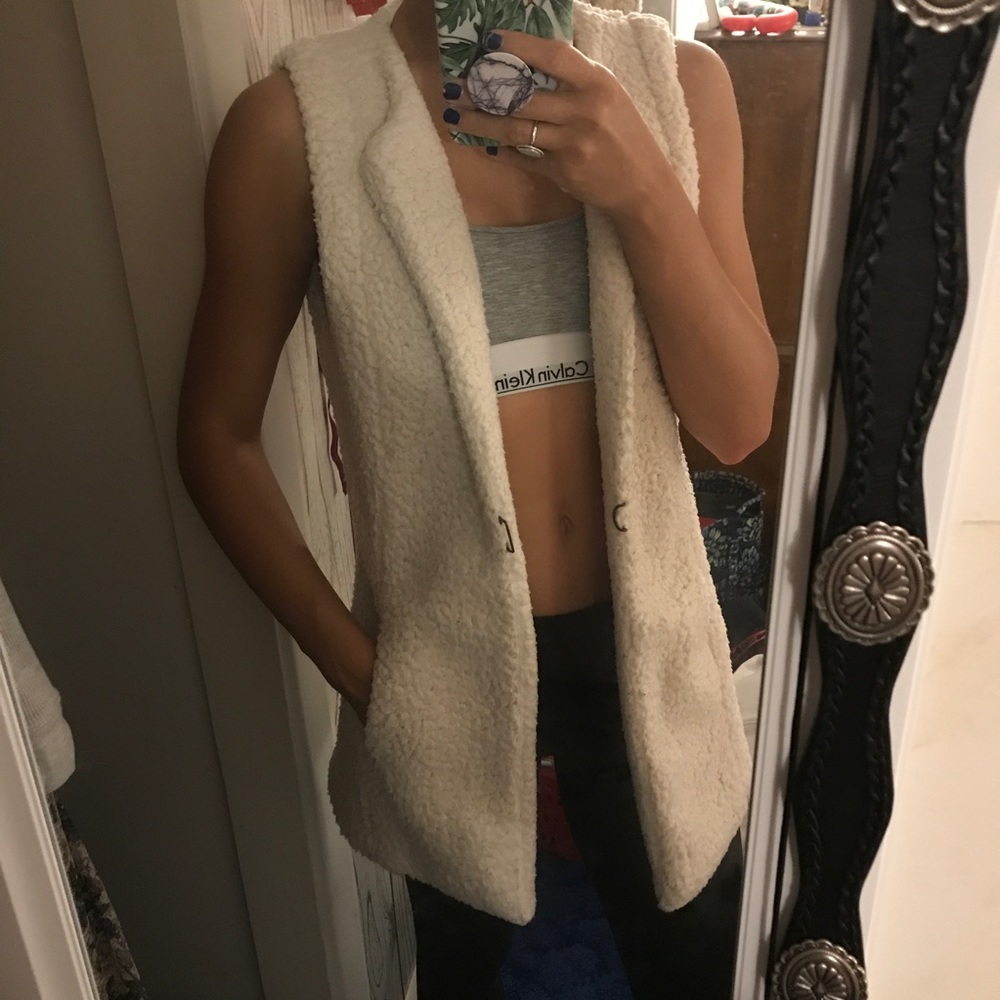 White Fur Sherpa Vest