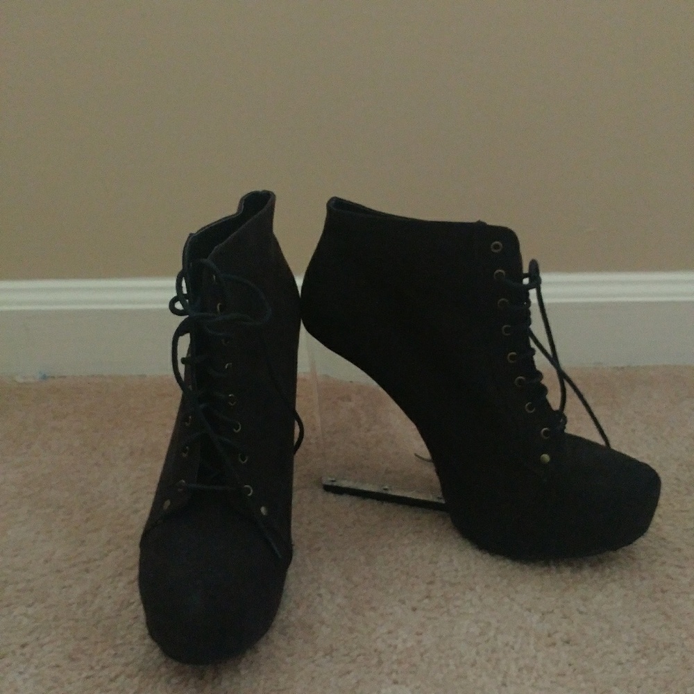 Black Bootie with Clear Heel
