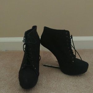 Black Bootie with Clear Heel