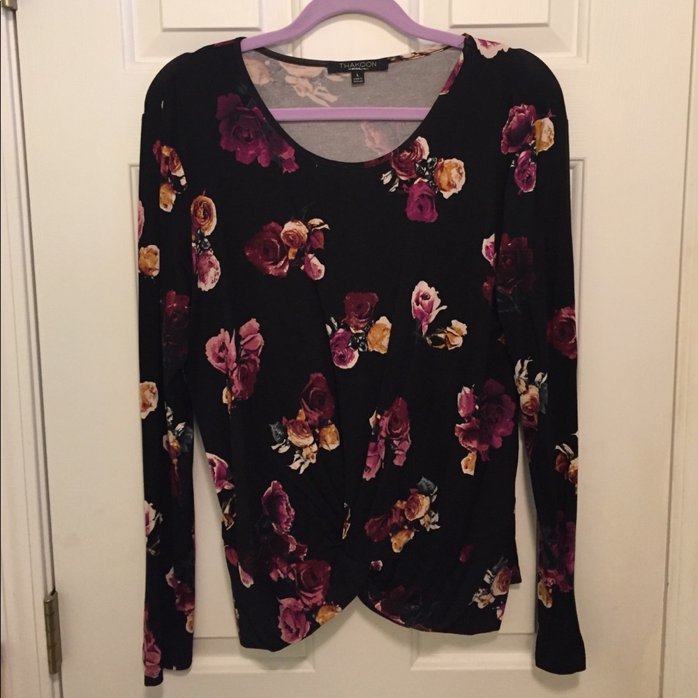 FINAL PRICE DROP- Final 7 days! Black floral top.