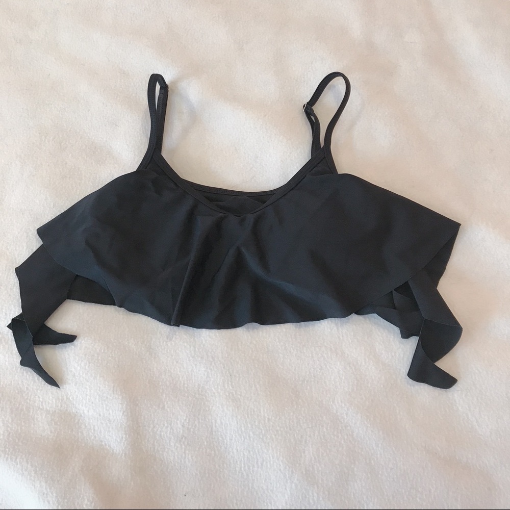 BLACK FLOWY BIKINI TOP