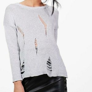 Camille Distressed Fine Knit Jumper