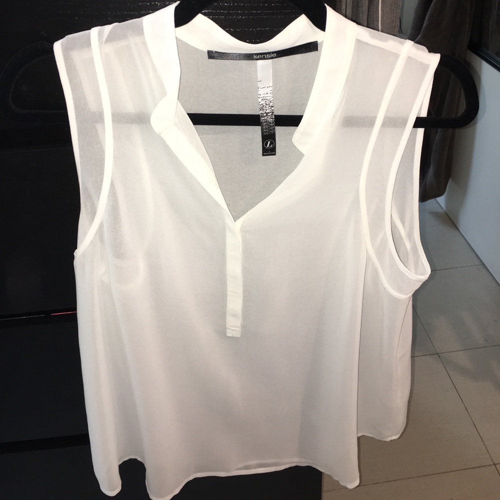 Kensie white sheer tank