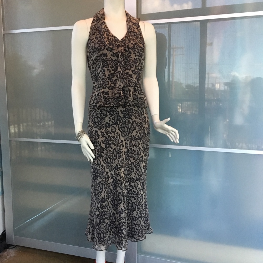 David Meister silk two piece dress