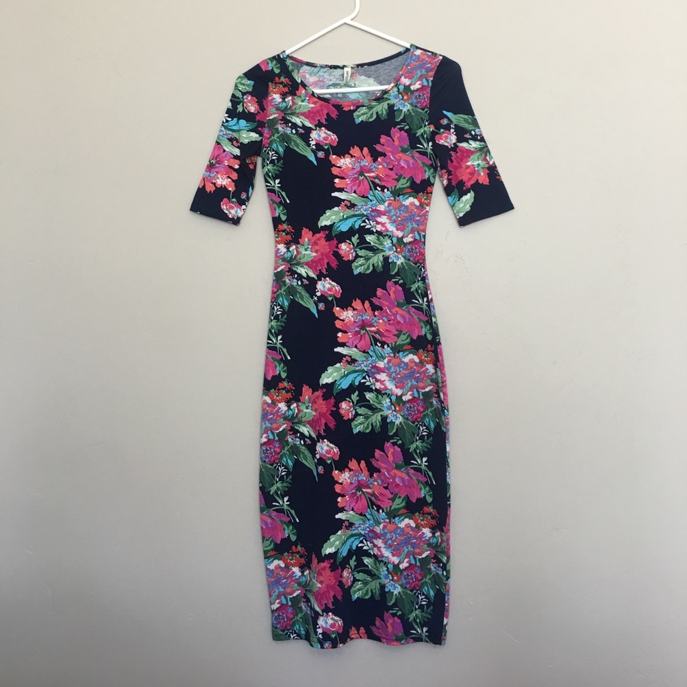 Floral multicolor pencil dress