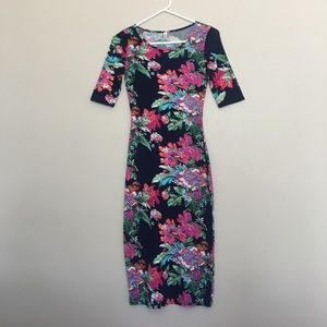 Floral multicolor pencil dress