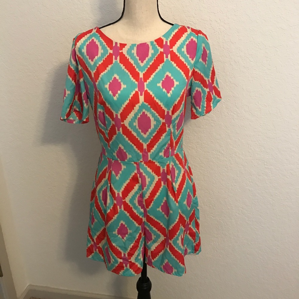 BRAND NEW WITH TAGS MULTI COLOR ROMPER! NWT