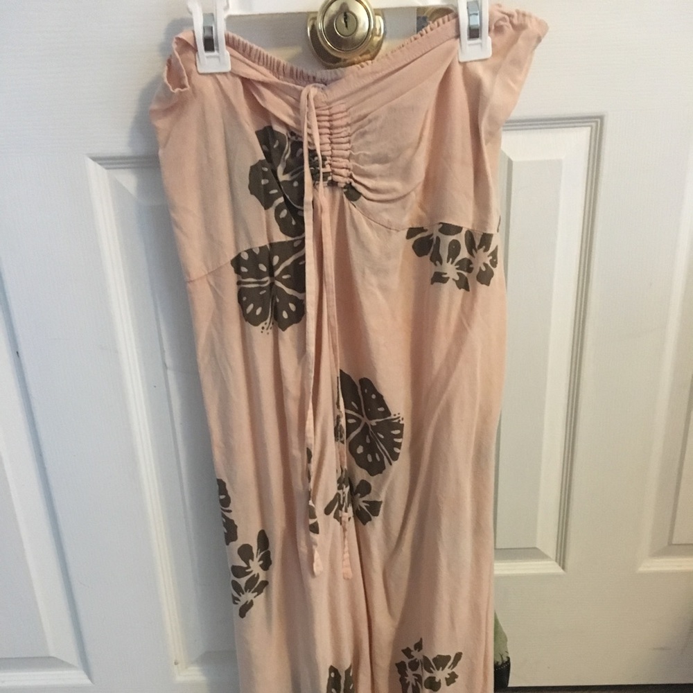 Ola fashion strapless casual peach dress