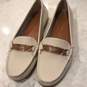 Antique white Coach flats