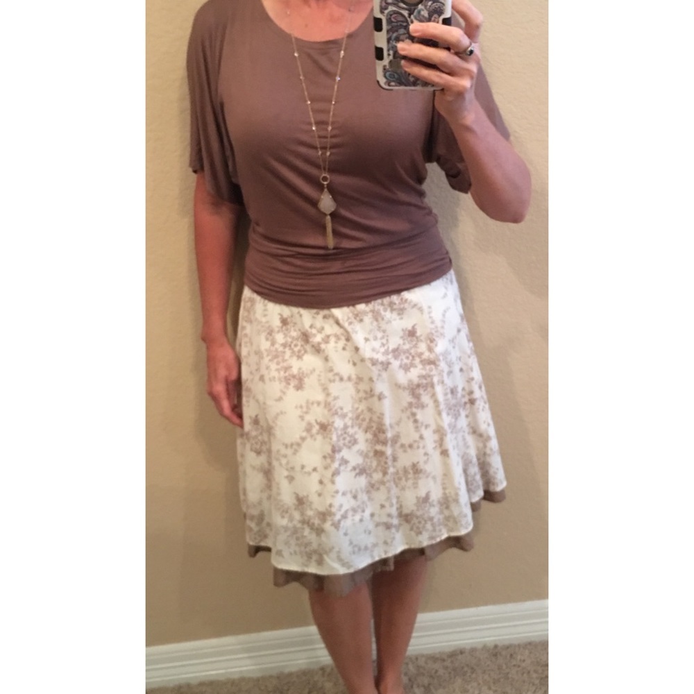 Brown and cream skirt size 8