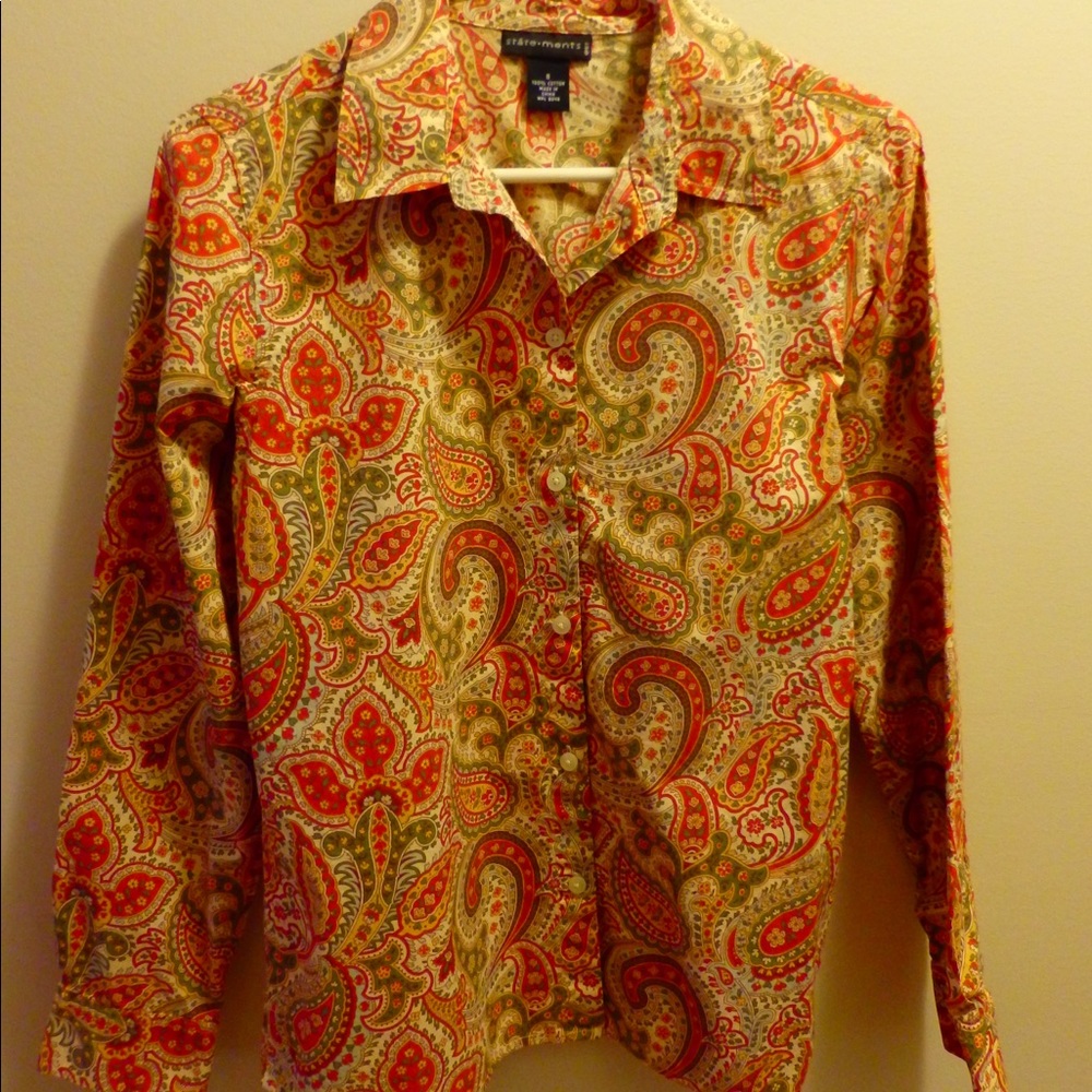 Statements paisley long-sleeve blouse