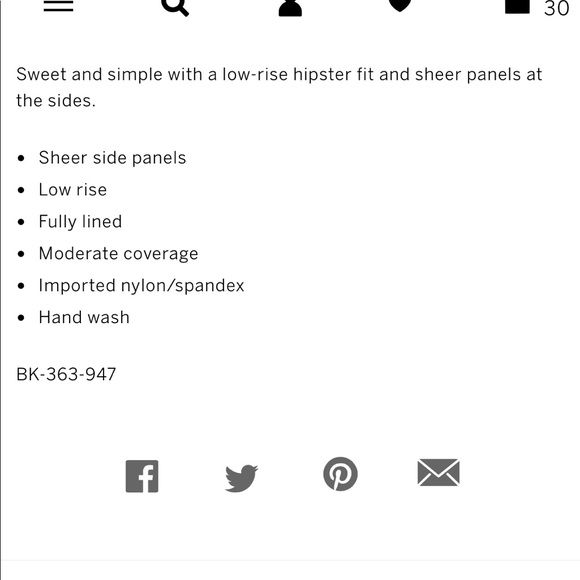 New Victoria's Secret PINK Mesh Hipster Bottom - S - Picture 3 of 3