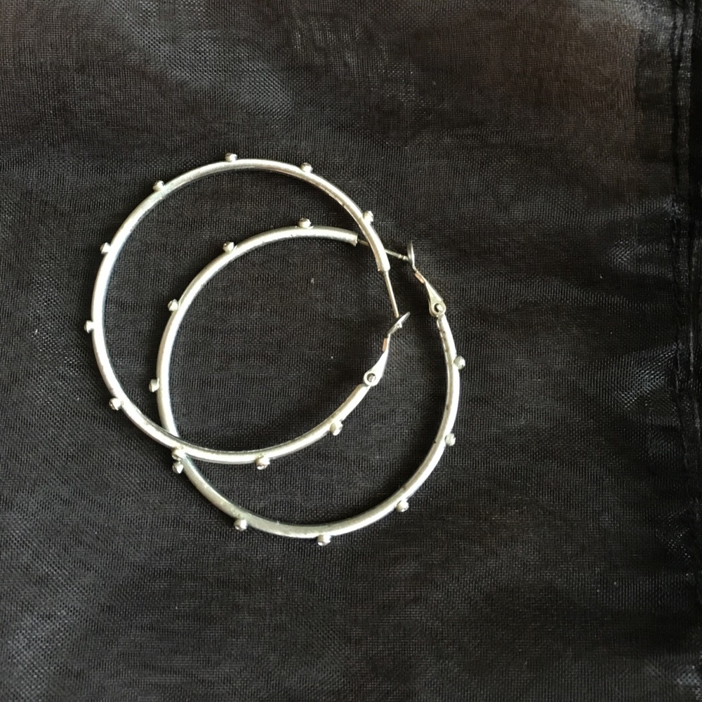 Brighton silver studded hoop earrings