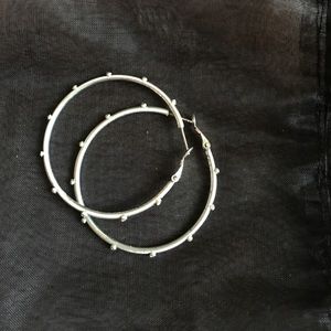 Brighton silver studded hoop earrings