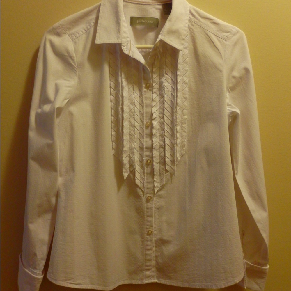 Liz Claiborne white long-sleeve blouse