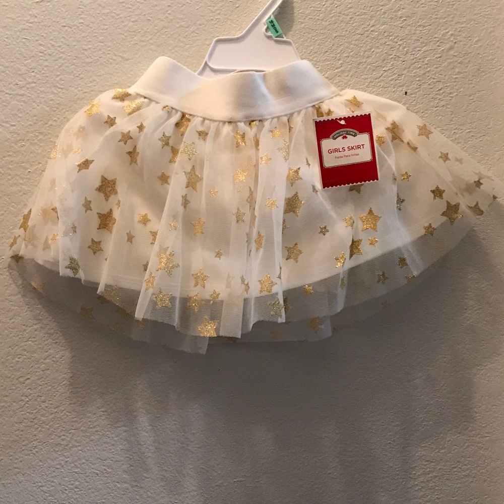 Biege Skirt With Gold Stars