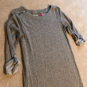 Grey Knit Dress w/ Zipper Detail