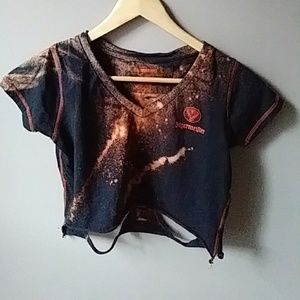 Custom crop grunge tshirt sz sm