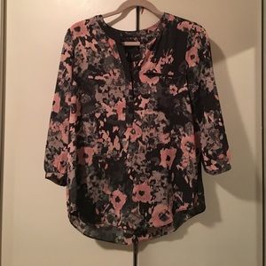 NYDJ Henley Blouse Floral
