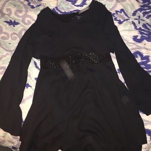 BLACK LONG SLEEVE ROMPER