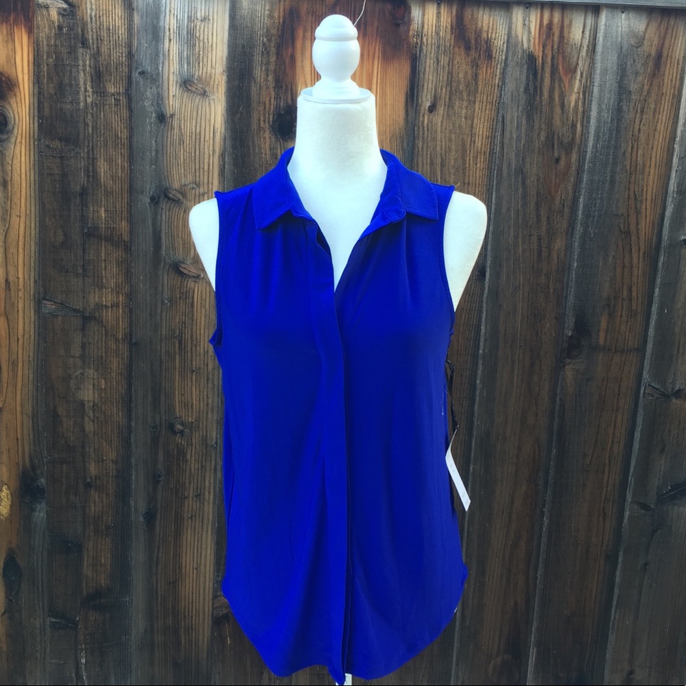 Royal Blue Sleeveless Blouse