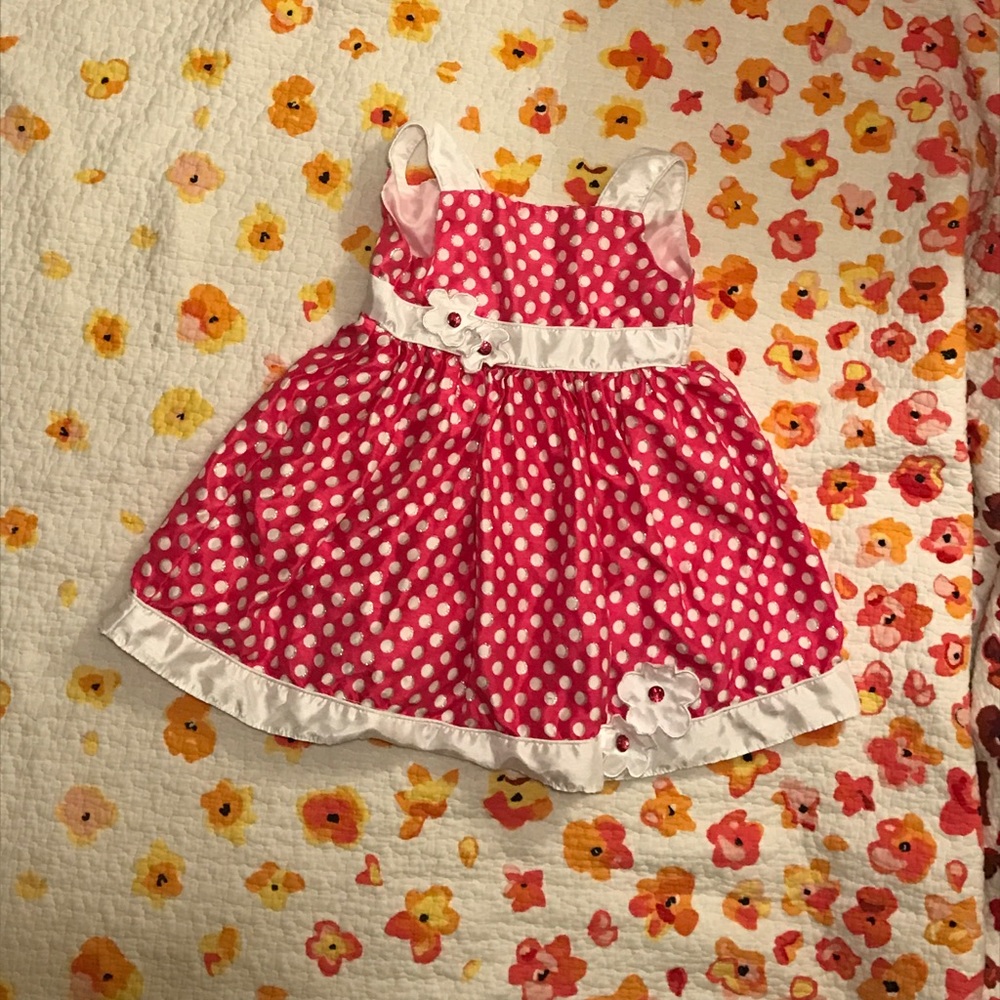 ITS SO FROCKING CUTE! 💕 pink polka for dress 4T
