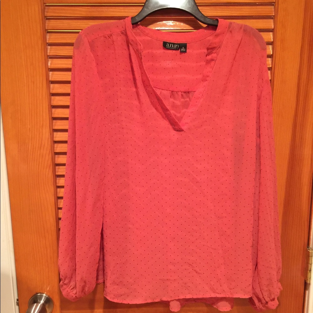 A.N.A Sheer Long Sleeve Blouse