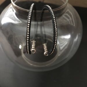 Brighton-Black, rhinestone, hoop earrings