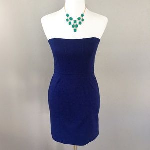 Dark Blue Strapless Body-con Dress